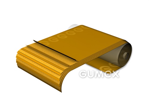 PVC dopravníkový pás elevátorový 6T 48 V3-V3, 6vl, hrúbka 8,5mm, šírka 160mm, FDA, antistatický, -10°C/+60°C, žltý